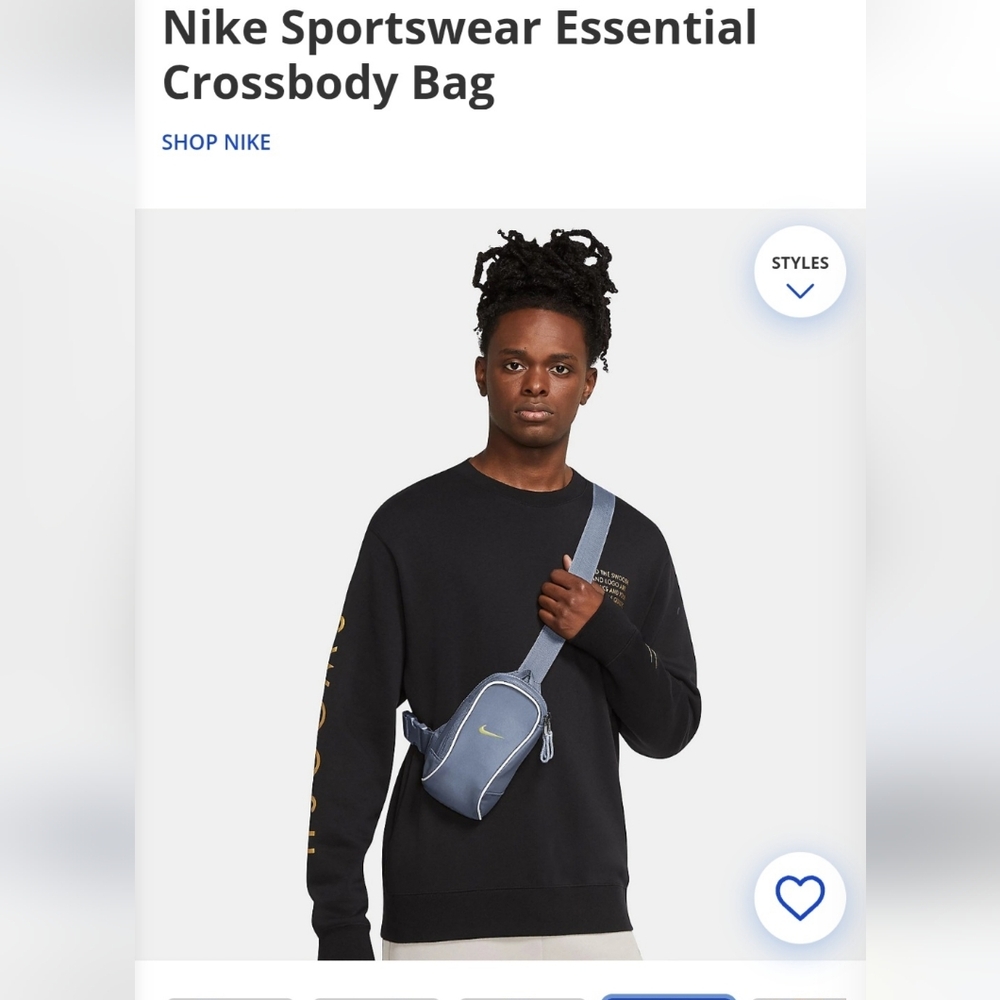 Nike Men’s Small Crossbody Pouch - Blue with Yellow Swoosh